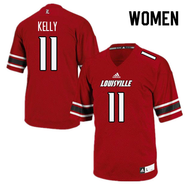 Women #11 Cam'Ron Kelly Louisville Cardinals College Football Jerseys Stitched Sale-Red - Click Image to Close